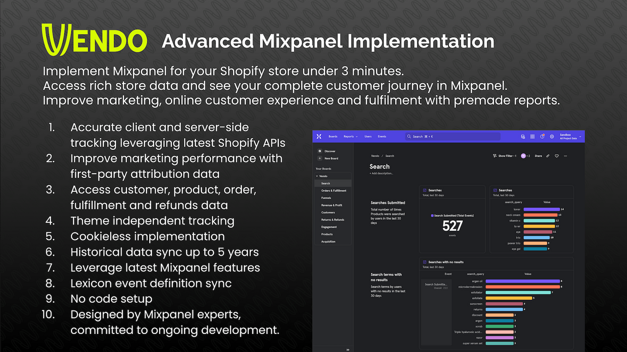 Mixpanel analytics voor Shopify