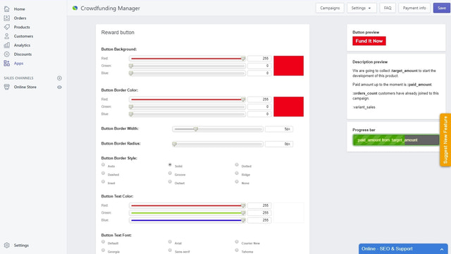 aplicativo de financiamento coletivo shopify