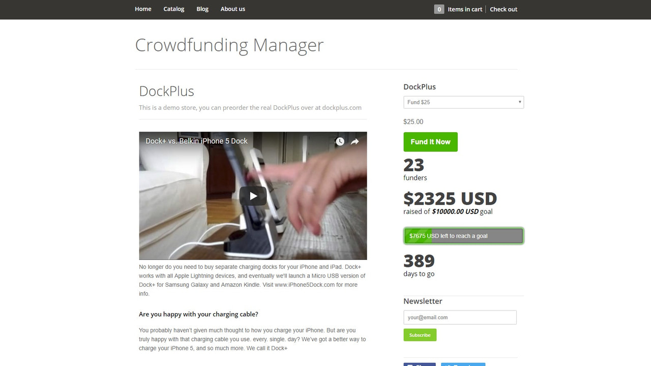 crowdfunding shopify