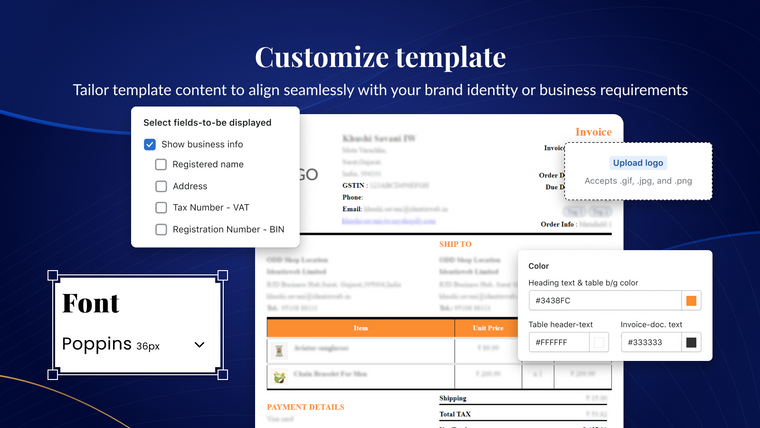 iWeb Order Printer PDF Invoice Screenshot