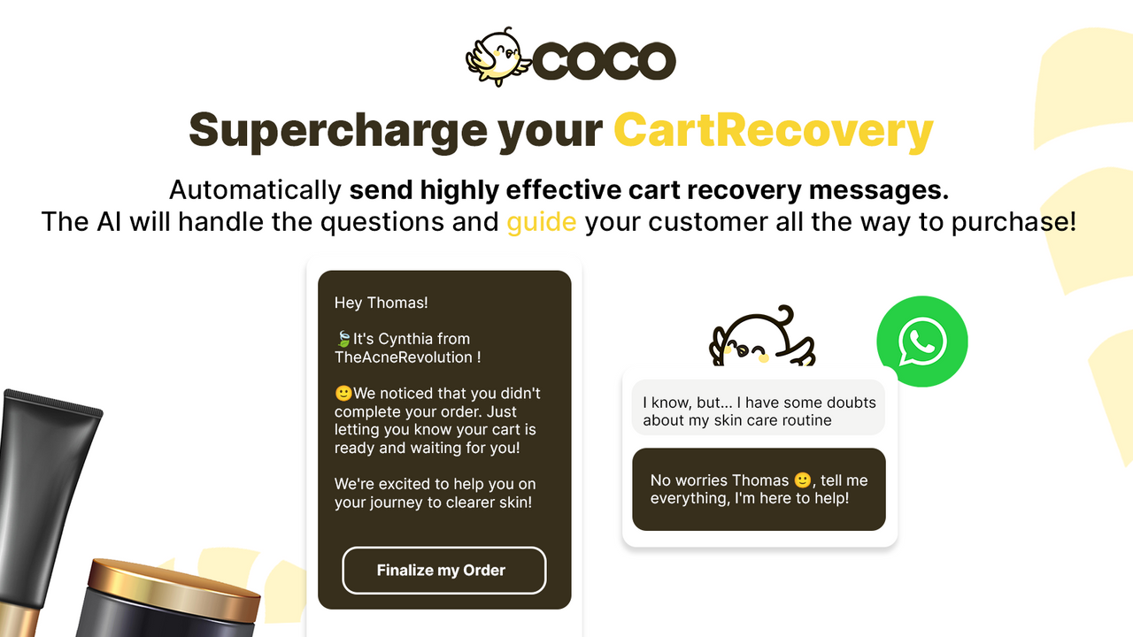 CoCo is a Whatsapp Chat AI with cart recovery