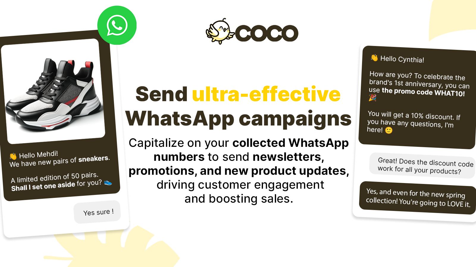 CoCo send Newsletter thought Whatsapp API