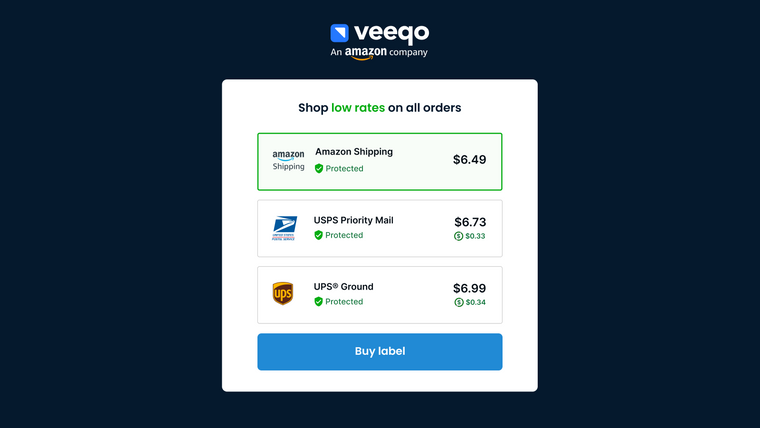 Veeqo Shipping Screenshot