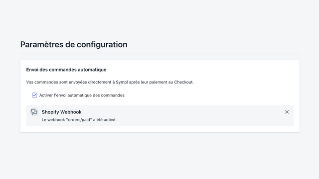 Automatisez l'envoi de vos commandes vers Sympl