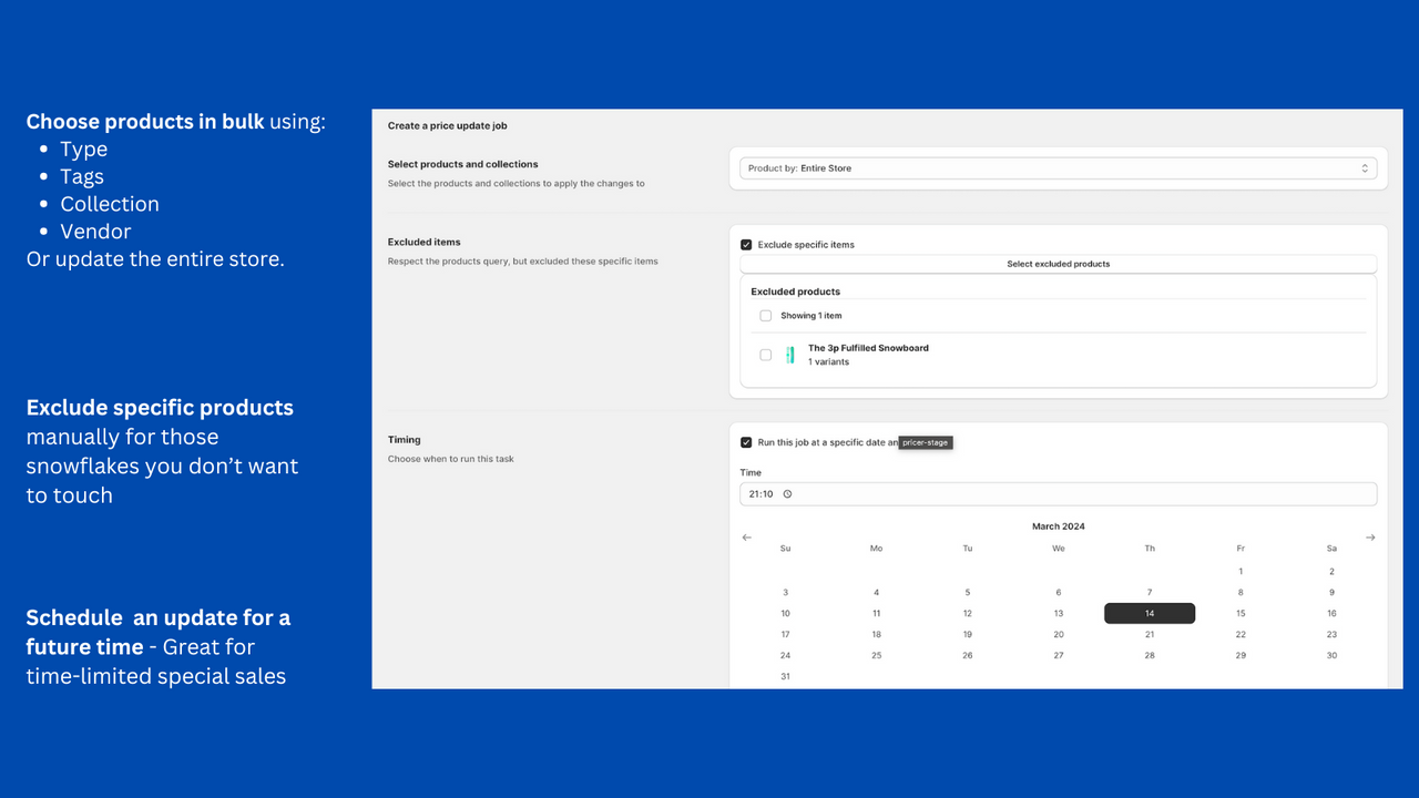 job bulk selection and scheduling