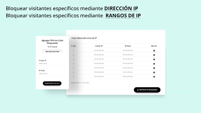 Bloquear visitantes por dirección IP.