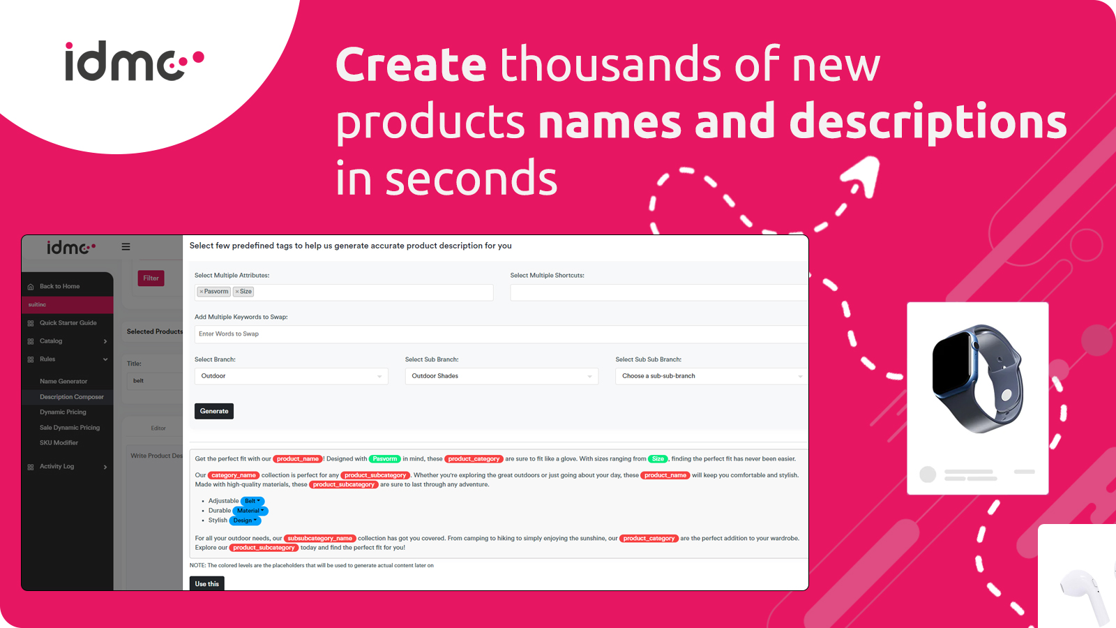 create thousands of product content in seconds