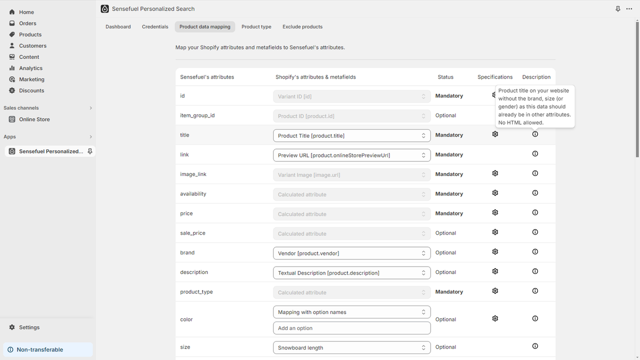 Productgegevensmapping voor feedgeneratie