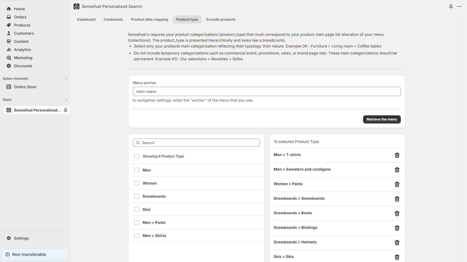 Product categorizations