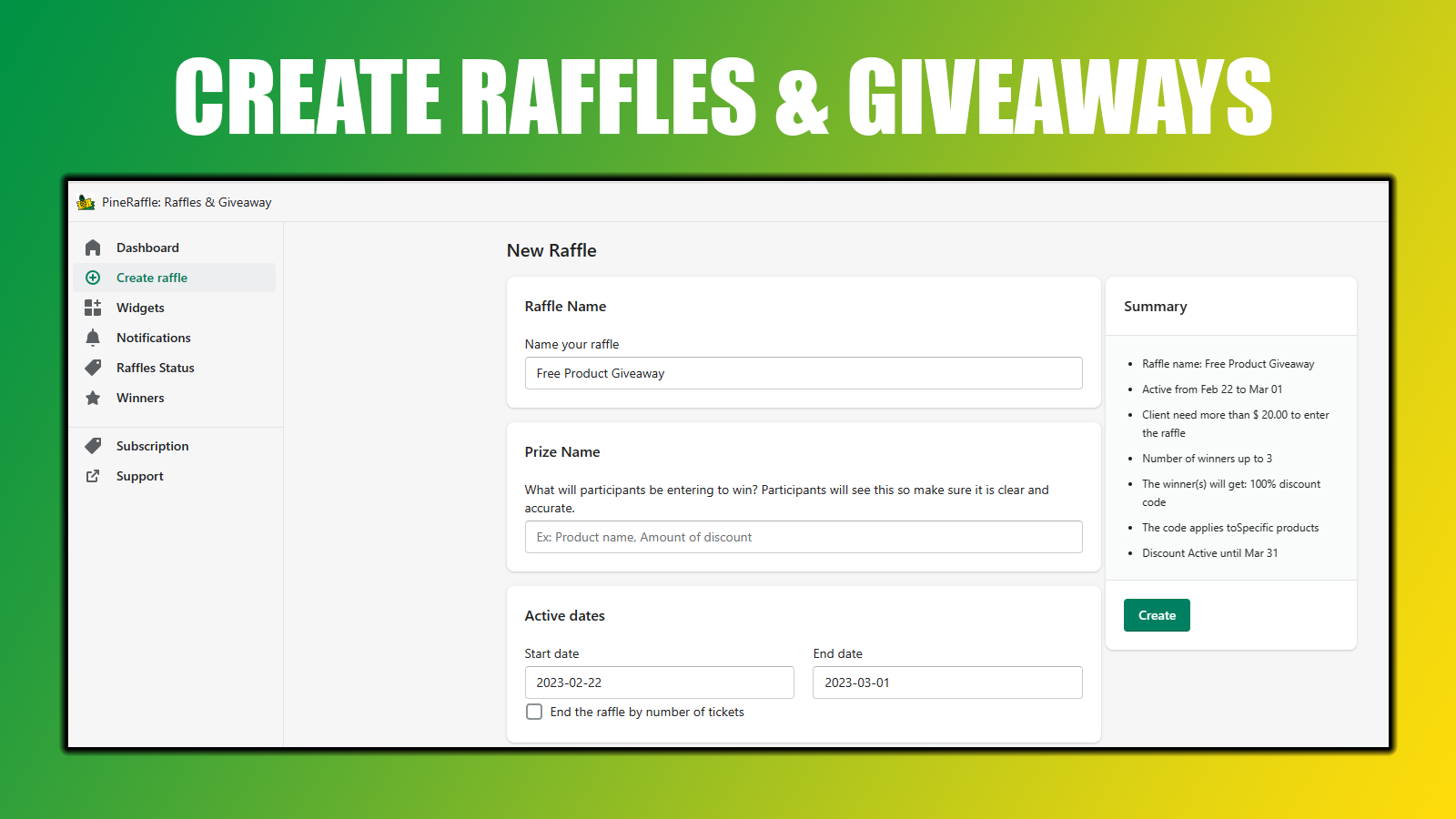 create a raffle 1