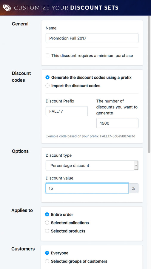 Bulk Discount Code Bot - The bulk discount code generator app for