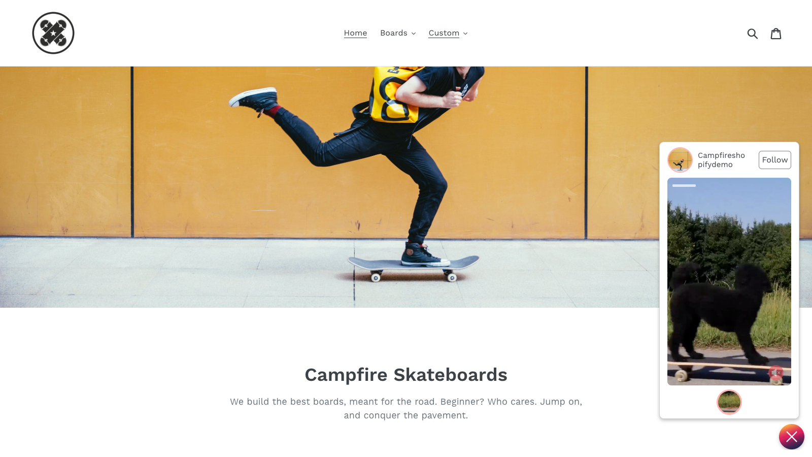 Campfire Shopify App customer view