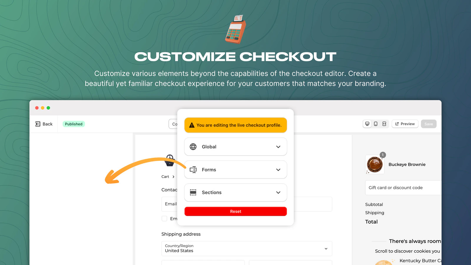 Extensões de Checkout - Editor de Branding Avançado