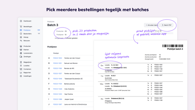 Pick meerdere bestellingen tegelijk met batches