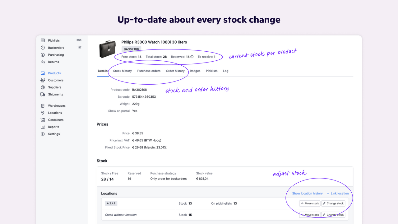 Up-to-date about every stock change