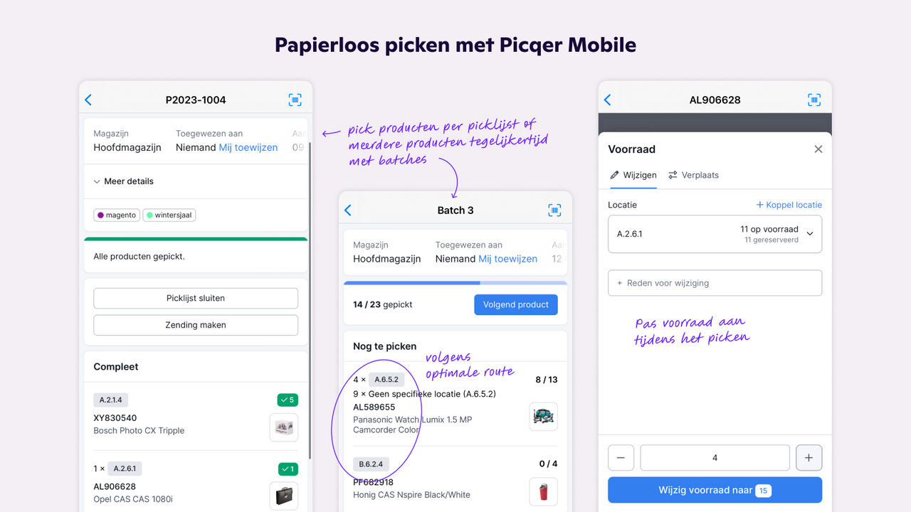 Papierloos picken met Picqer Mobile
