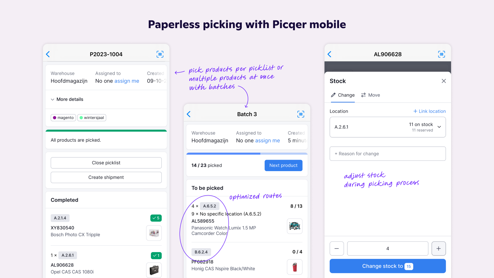 Paperless picking with Picqer Mobile