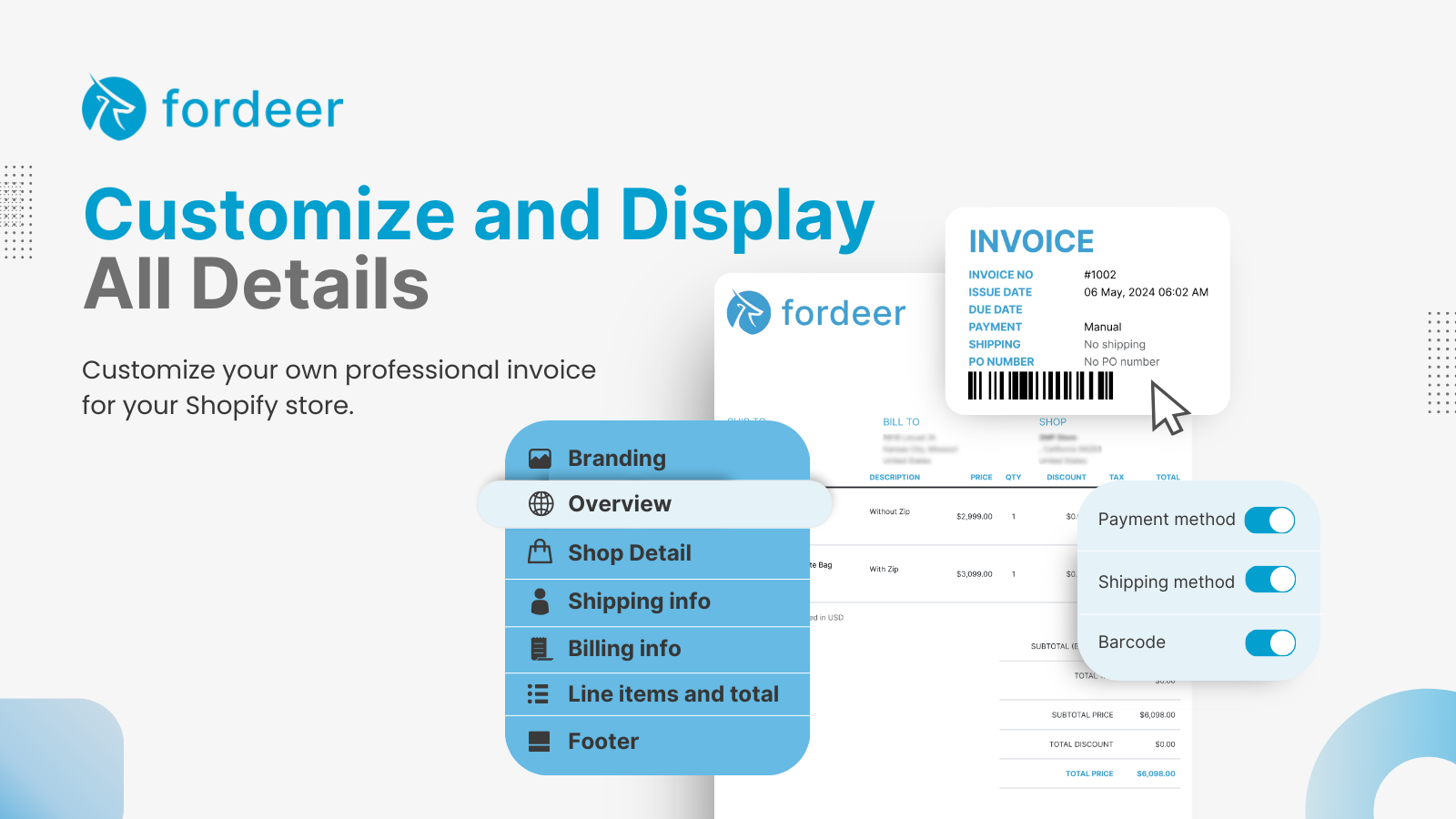 Customize and Display  All Details