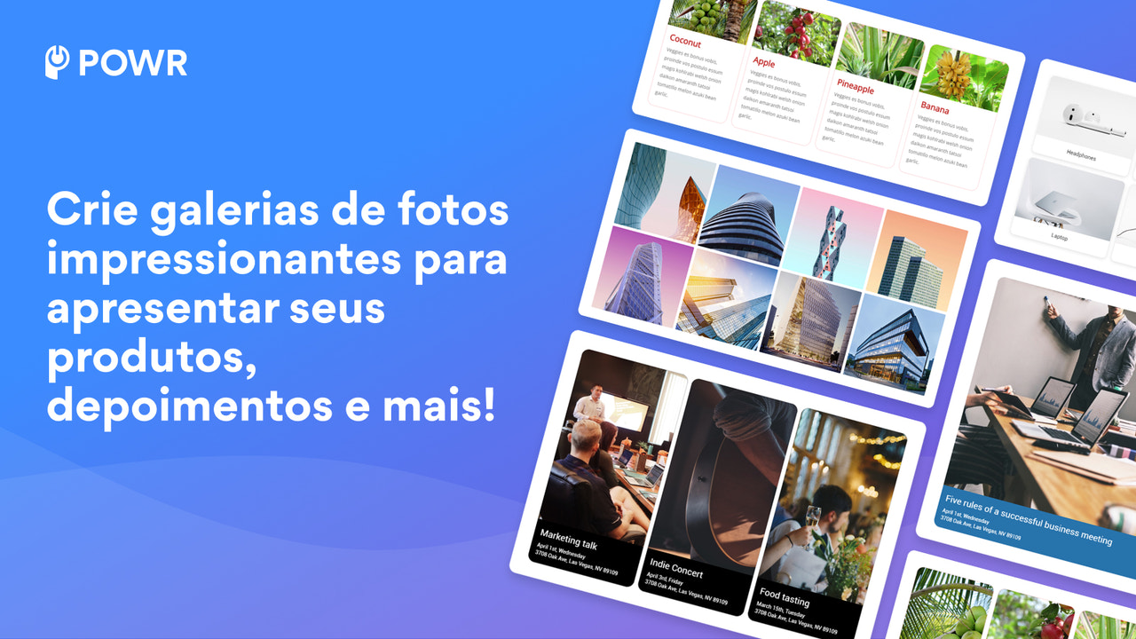 Crie galerias de fotos impressionantes para exibir seus produtos