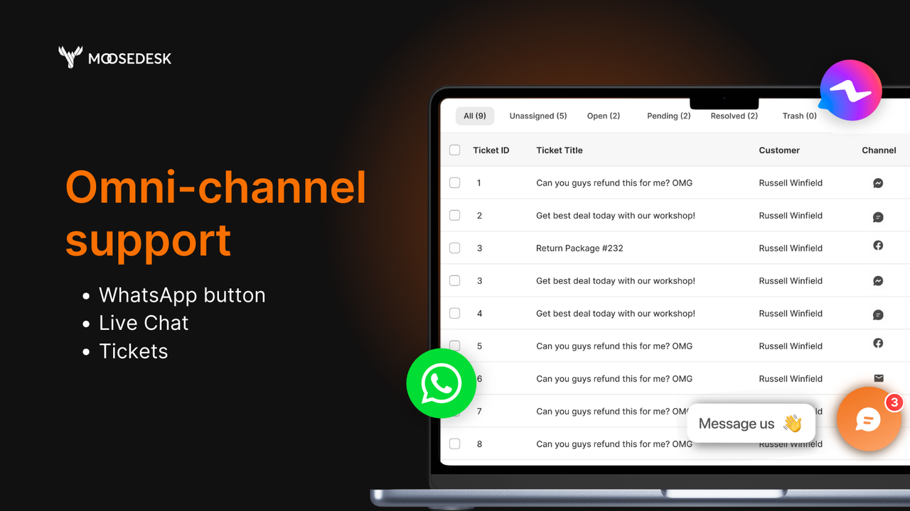 MooseDesk omnichannel whatsapp