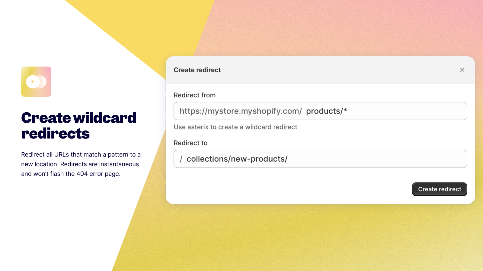 Wildcard-Weiterleitungen für Shopify