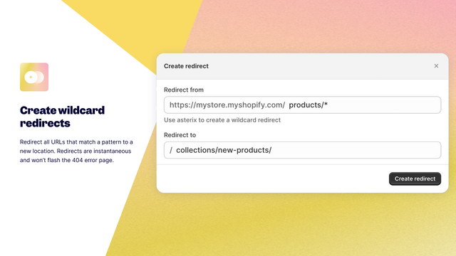 Wildcard redirects for Shopify