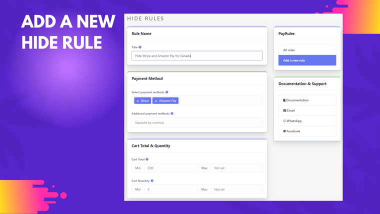 PayRules: Hide Payment Methods Screenshot