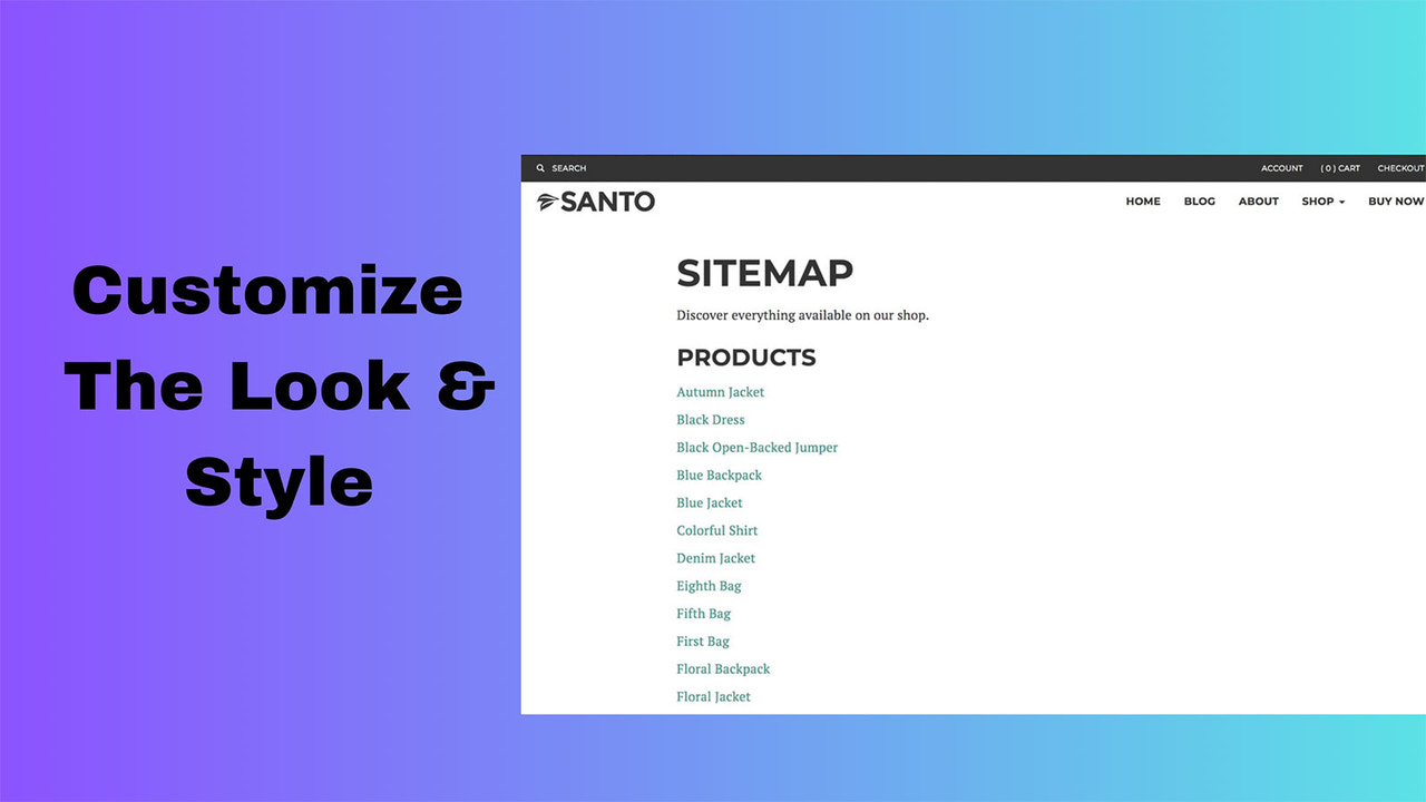 sitemap af alle produkter hjælper kunder med at søge produkter sitemap