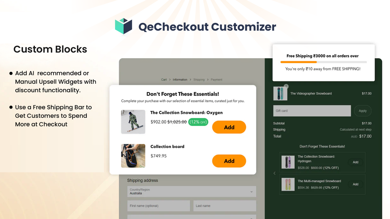 QeCheckout Customizer Screenshot