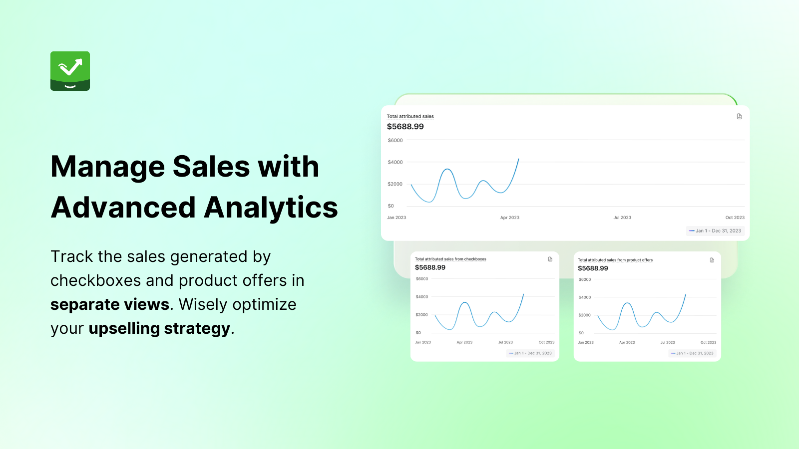 track actual sales with built-in analytics