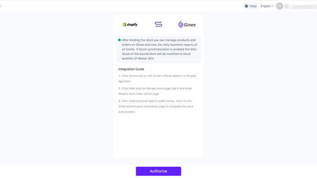 Integrate Shopify Shop in Ginee