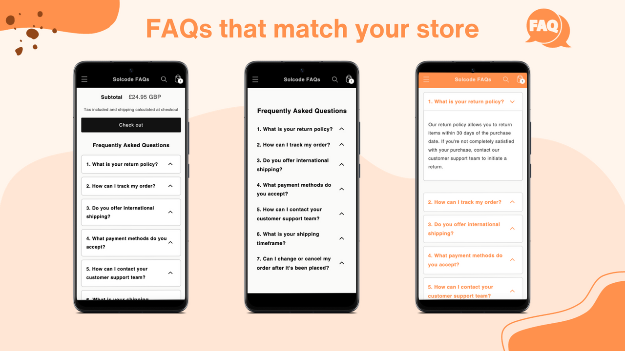 Questions Fréquemment Posées, FAQs Capture d'écran mobile