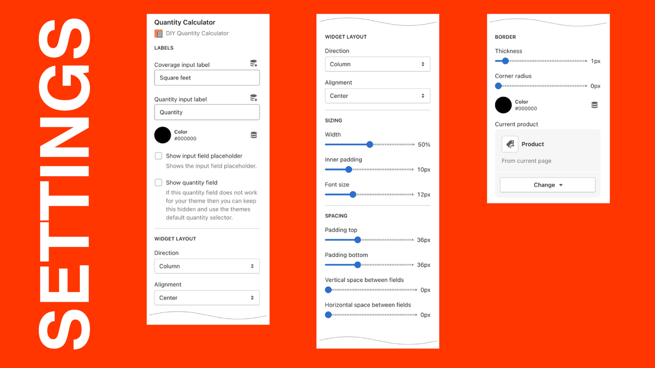 Configuraciones de la Calculadora de Cantidad