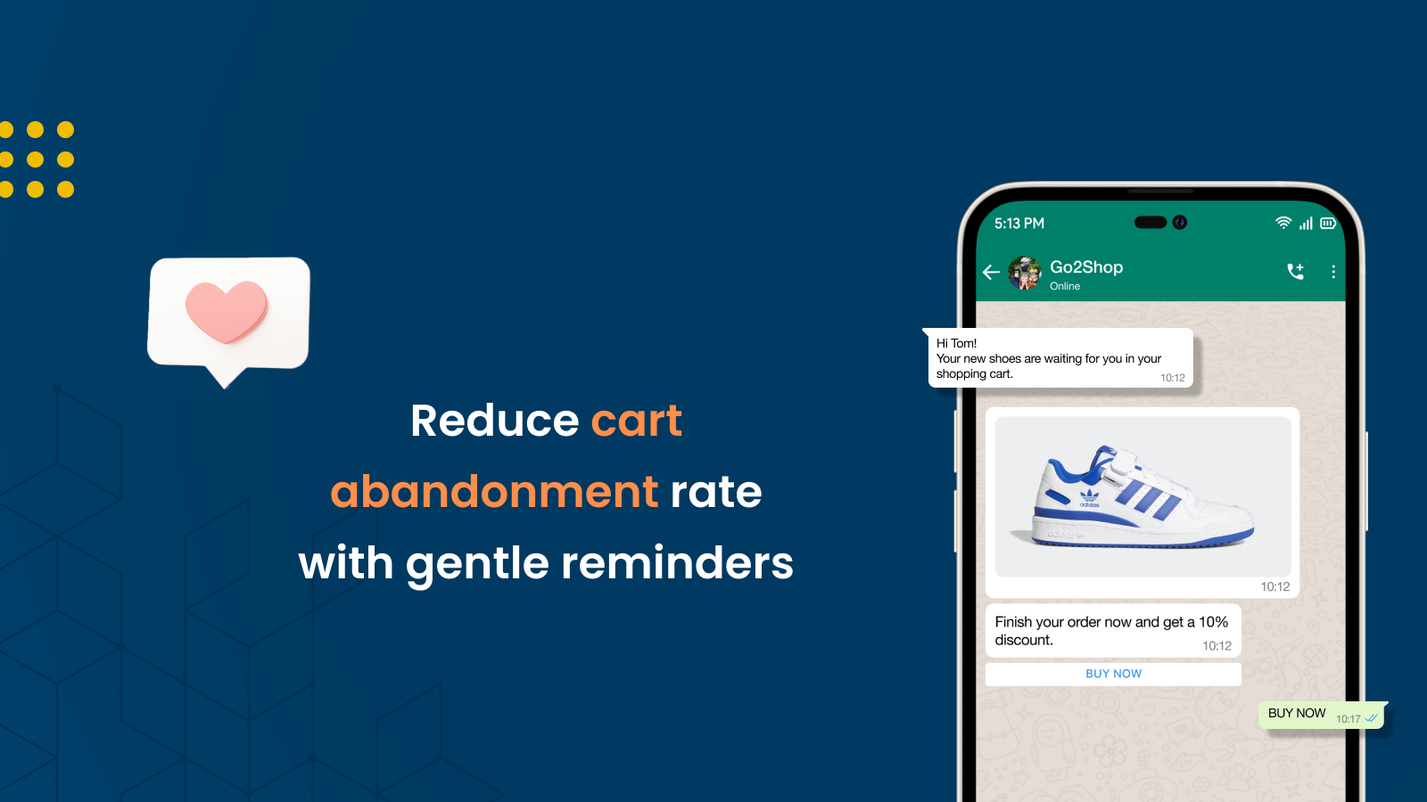 Reduce cart abandoned rate