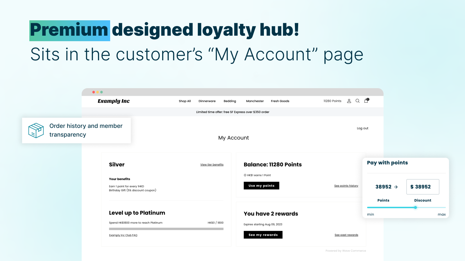 Premium designed loyalty hub for your customers!