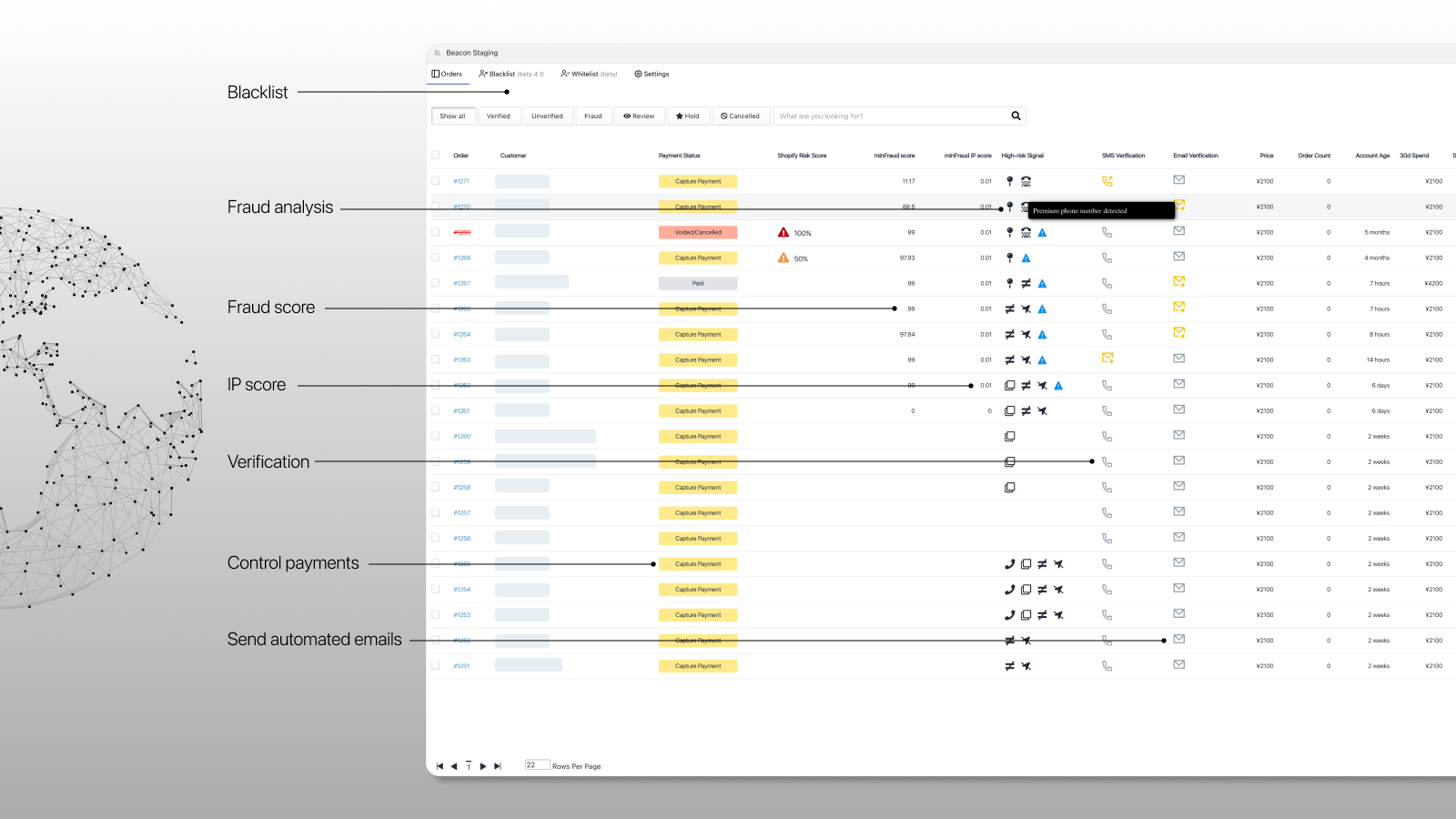 shopify fraude en chargeback preventie bestelpagina