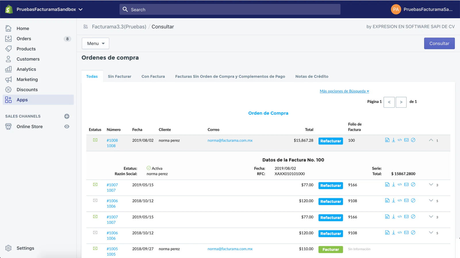 Toutes vos commandes d'achat organisées dans un tableau de bord