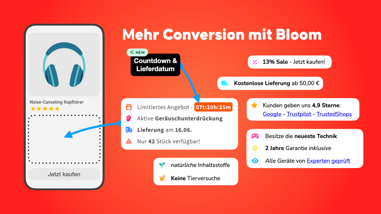 Mehr Conversion mit Bloom: Produkt Feature Bullets