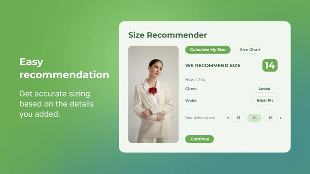 kiwi sizing, size chart, fit finder - Size Chart editor