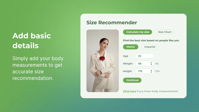 kiwi sizing, maattabel, fit finder - Modal Maattabellen