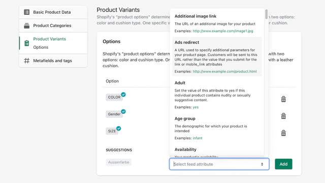 Add enhanced product attributes