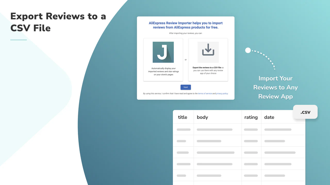 Exportez vos avis sous forme de fichier CSV