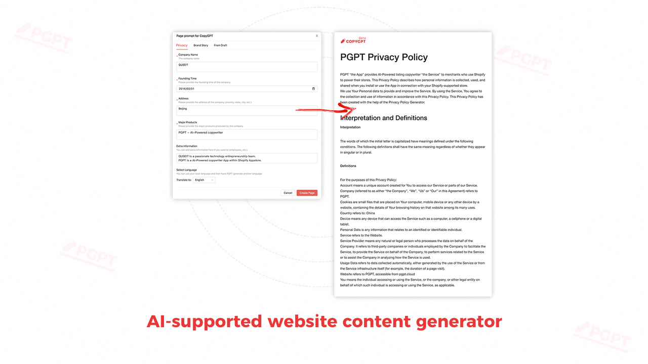 AI-understøttet webindholdsgenerator