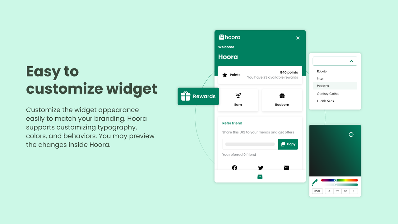 Widget fácil de personalizar