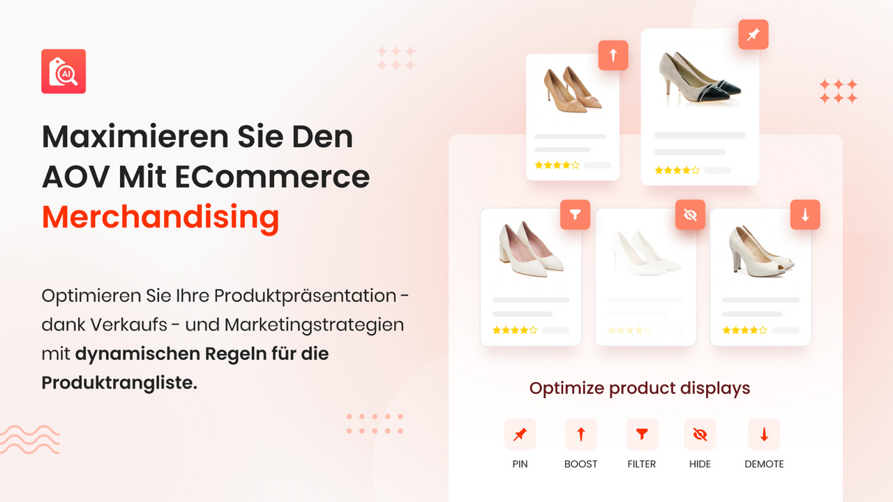 Visual Merchandising mit Pin-, Boost-, Demote- und Hide-Produkts