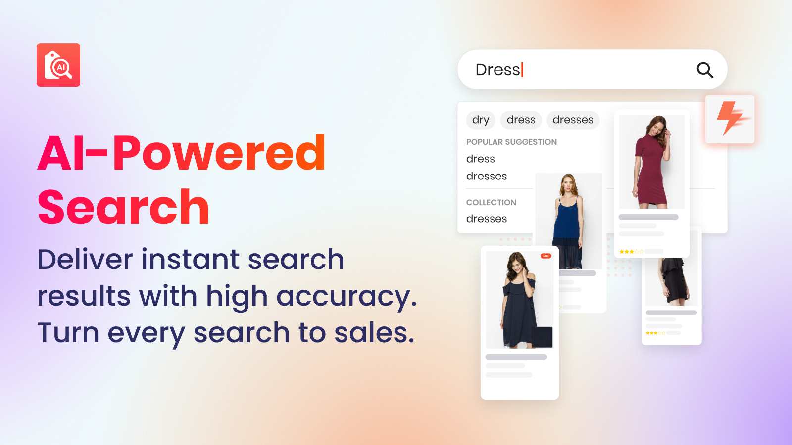 Shopify AI-Powered Search deliver instant results with the most 