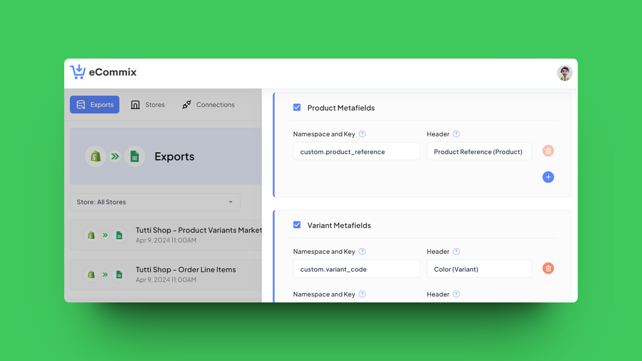 Extract Order, Customer, Product, and Variant Metafields