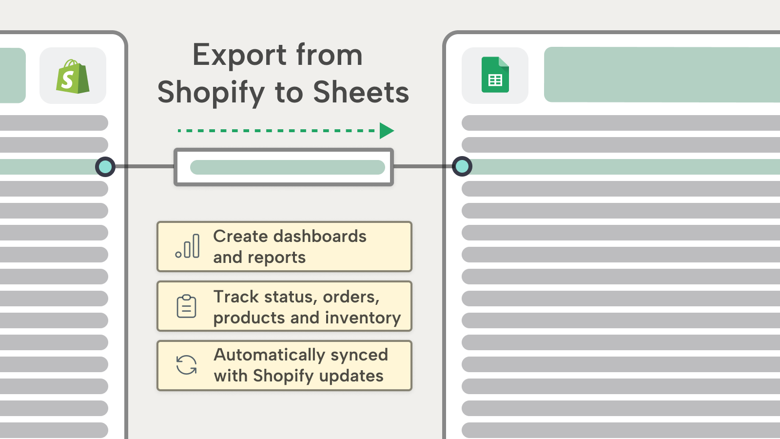 Export from Shopify to Sheets.