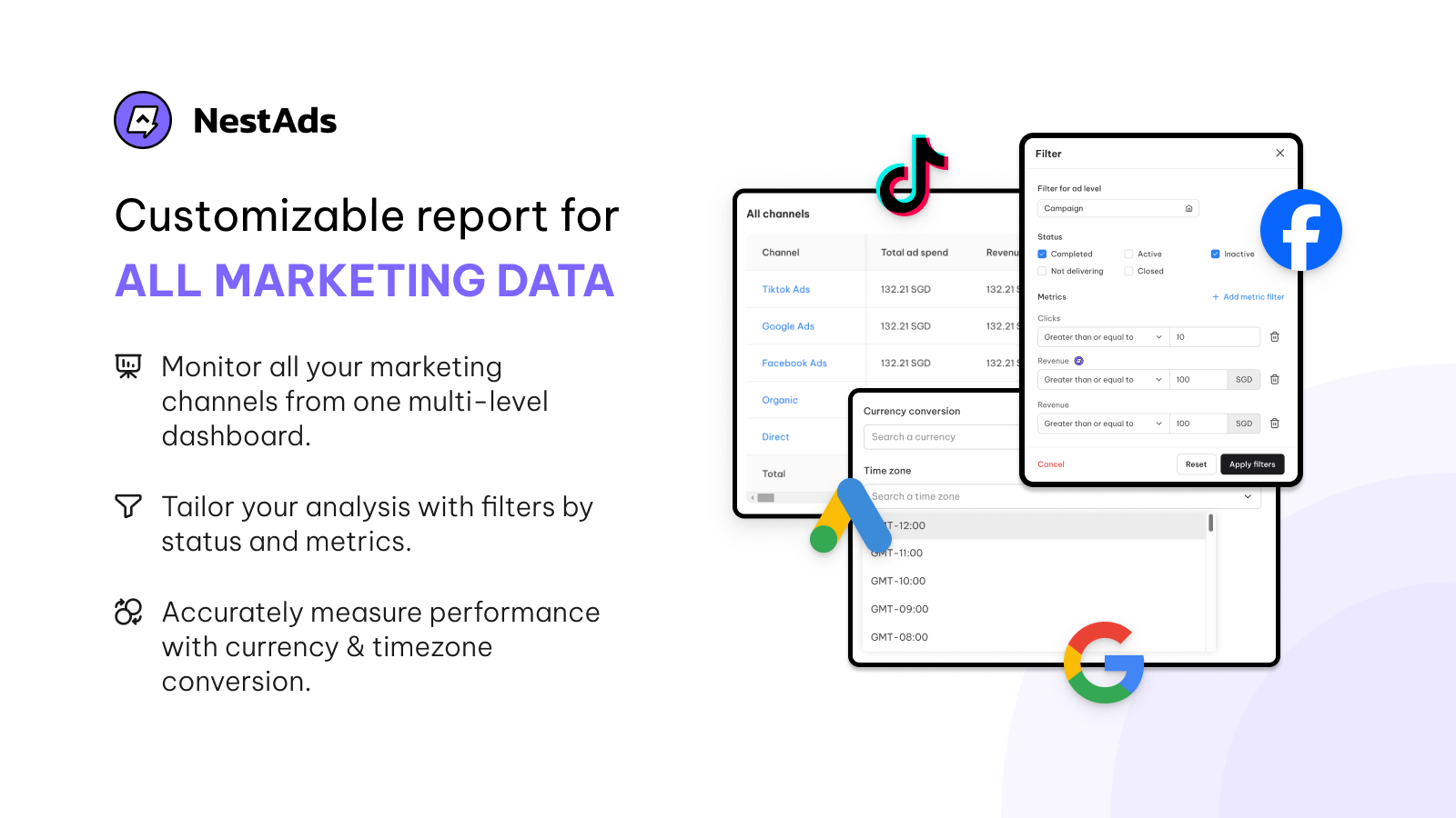 Tilpasselig rapport for alle marketingdata