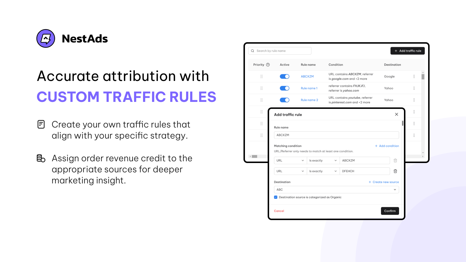 Custom traffics rules for deeper insight